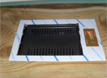 Installed grill on table